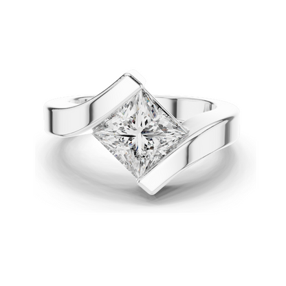 2 CT Lab Diamond Ladies Ring | VVS-VS EF Clarity | 18KT, 14KT, 10KT Gold & 925 Silver | Rose, Yellow, White Gold & Moissanite Options