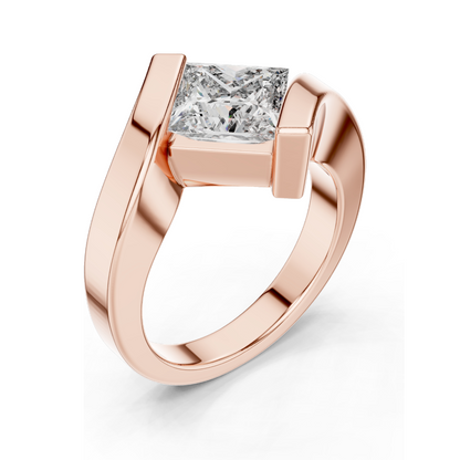 2 CT Lab Diamond Ladies Ring | VVS-VS EF Clarity | 18KT, 14KT, 10KT Gold & 925 Silver | Rose, Yellow, White Gold & Moissanite Options