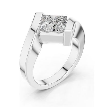 2 CT Lab Diamond Ladies Ring | VVS-VS EF Clarity | 18KT, 14KT, 10KT Gold & 925 Silver | Rose, Yellow, White Gold & Moissanite Options