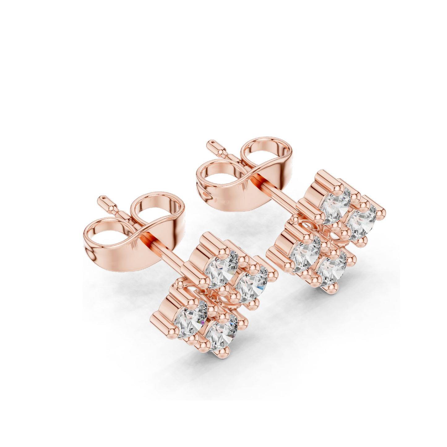 Elegant Diamond Cluster Stud Earrings | 0.52 CT Lab-Grown VVS-VS EF Clarity | 18KT, 14KT, 10KT Gold & 925 Silver | Available in Rose, Yellow, White Gold & Moissanite Options