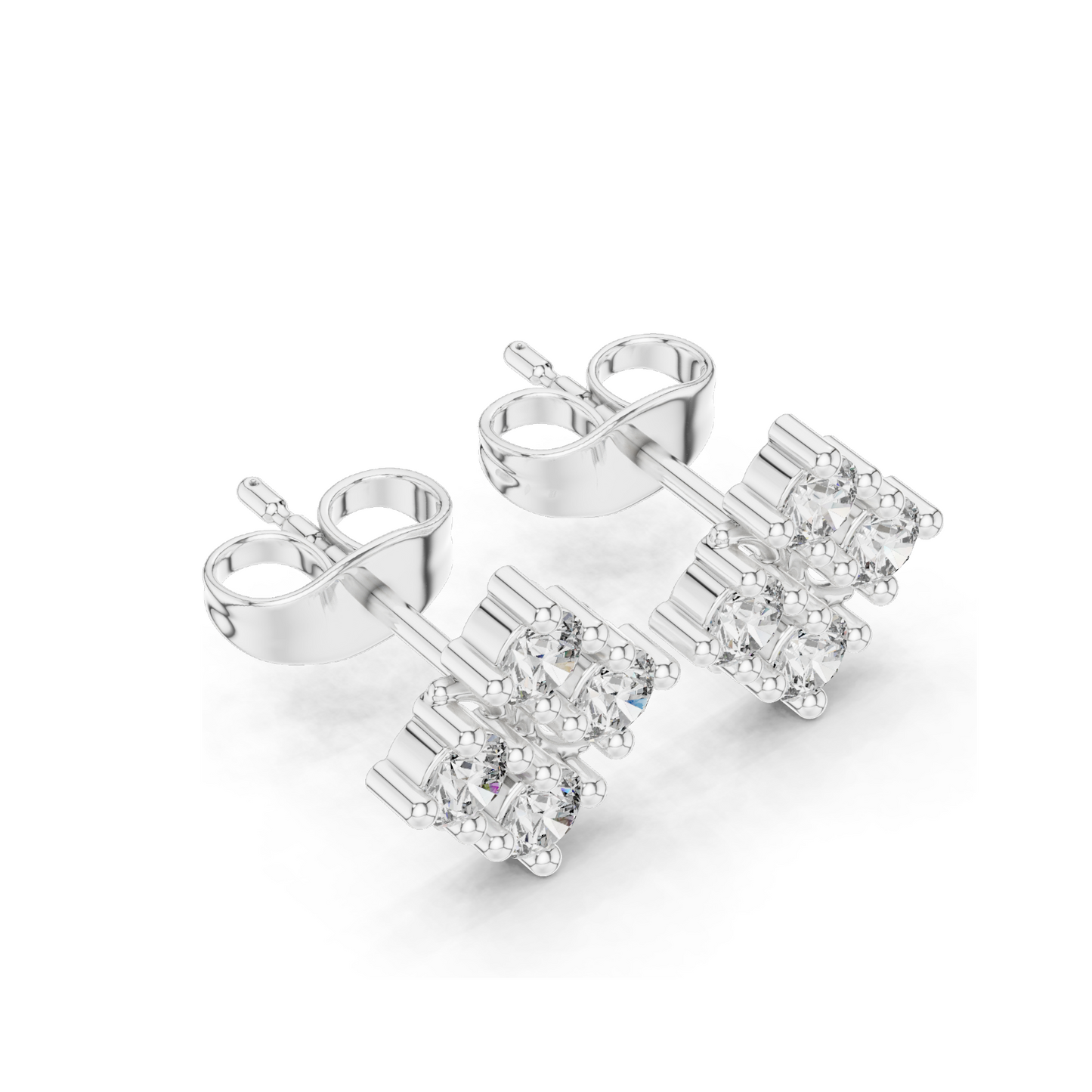 Elegant Diamond Cluster Stud Earrings | 0.52 CT Lab-Grown VVS-VS EF Clarity | 18KT, 14KT, 10KT Gold & 925 Silver | Available in Rose, Yellow, White Gold & Moissanite Options