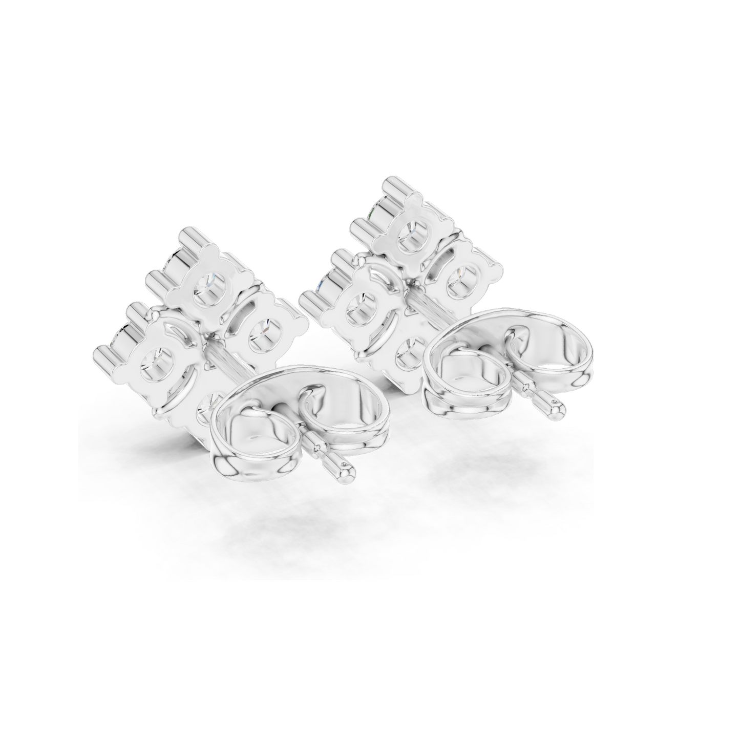 Elegant Diamond Cluster Stud Earrings | 0.52 CT Lab-Grown VVS-VS EF Clarity | 18KT, 14KT, 10KT Gold & 925 Silver | Available in Rose, Yellow, White Gold & Moissanite Options