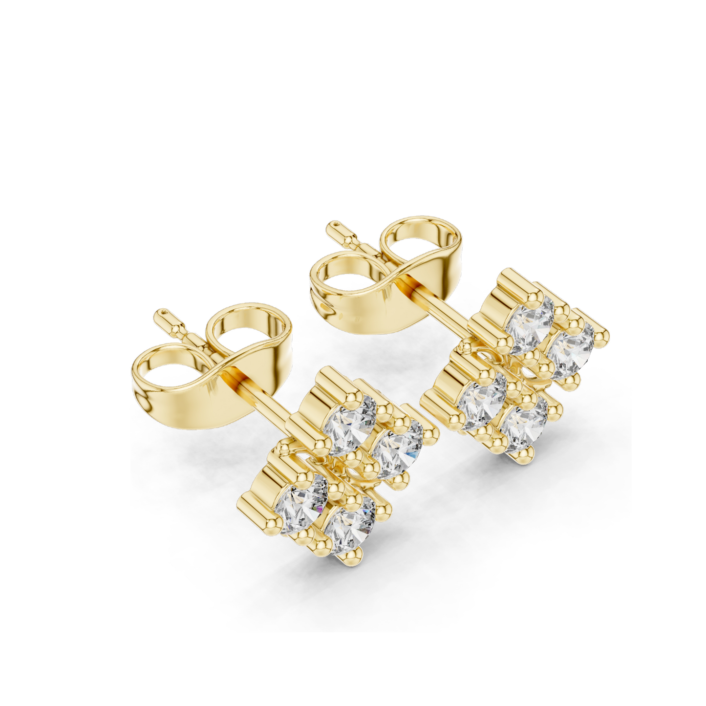 Elegant Diamond Cluster Stud Earrings | 0.52 CT Lab-Grown VVS-VS EF Clarity | 18KT, 14KT, 10KT Gold & 925 Silver | Available in Rose, Yellow, White Gold & Moissanite Options