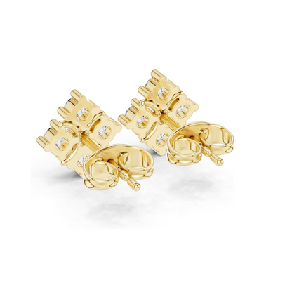 Elegant Diamond Cluster Stud Earrings | 0.52 CT Lab-Grown VVS-VS EF Clarity | 18KT, 14KT, 10KT Gold & 925 Silver | Available in Rose, Yellow, White Gold & Moissanite Options