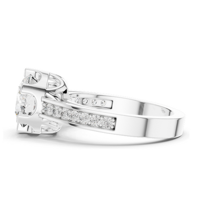 1.71 CT Lab-Grown Diamond Ladies Ring | VVS-VS EF Clarity | 18KT, 14KT, 10KT Gold & 925 Silver | Rose, Yellow, White Gold & Moissanite Options
