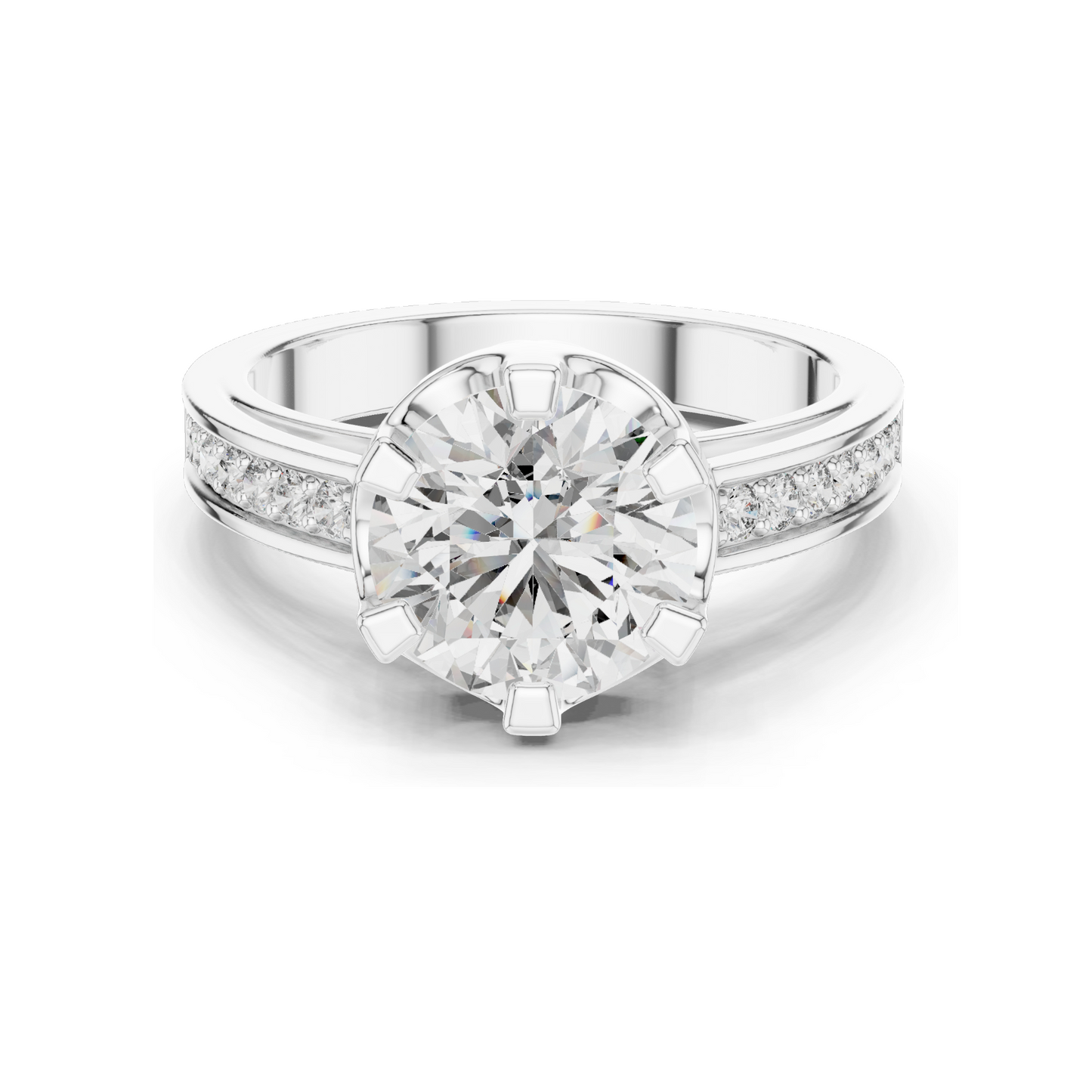 1.71 CT Lab-Grown Diamond Ladies Ring | VVS-VS EF Clarity | 18KT, 14KT, 10KT Gold & 925 Silver | Rose, Yellow, White Gold & Moissanite Options