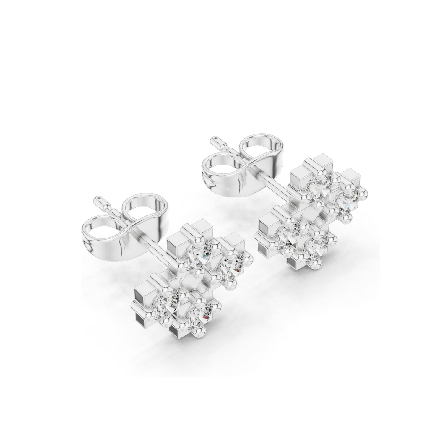 Lab-Grown Diamond Cross Earrings for Women | 0.52 CT Total Weight | VVS-VS EF Clarity | 18KT, 14KT, 10KT Gold & 925 Silver | Moissanite & Rose, Yellow, White Gold