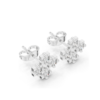 Lab-Grown Diamond Cross Earrings for Women | 0.52 CT Total Weight | VVS-VS EF Clarity | 18KT, 14KT, 10KT Gold & 925 Silver | Moissanite & Rose, Yellow, White Gold