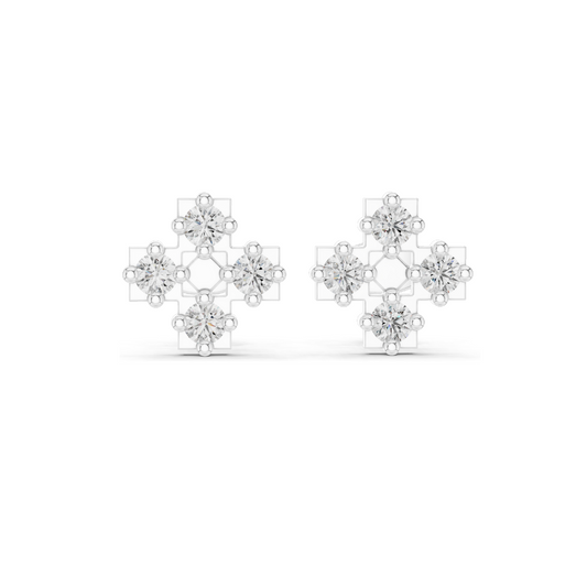 Lab-Grown Diamond Cross Earrings for Women | 0.52 CT Total Weight | VVS-VS EF Clarity | 18KT, 14KT, 10KT Gold & 925 Silver | Moissanite & Rose, Yellow, White Gold