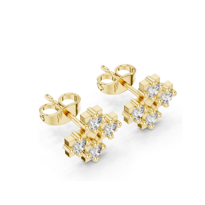 Lab-Grown Diamond Cross Earrings for Women | 0.52 CT Total Weight | VVS-VS EF Clarity | 18KT, 14KT, 10KT Gold & 925 Silver | Moissanite & Rose, Yellow, White Gold