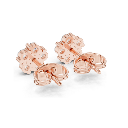 Lab Grown Diamond Flower Design Earrings | 0.35 CT VVS-VS EF Clarity | 18KT, 14KT, 10KT Gold & 925 Silver | Rose, Yellow, White Gold & Moissanite Options