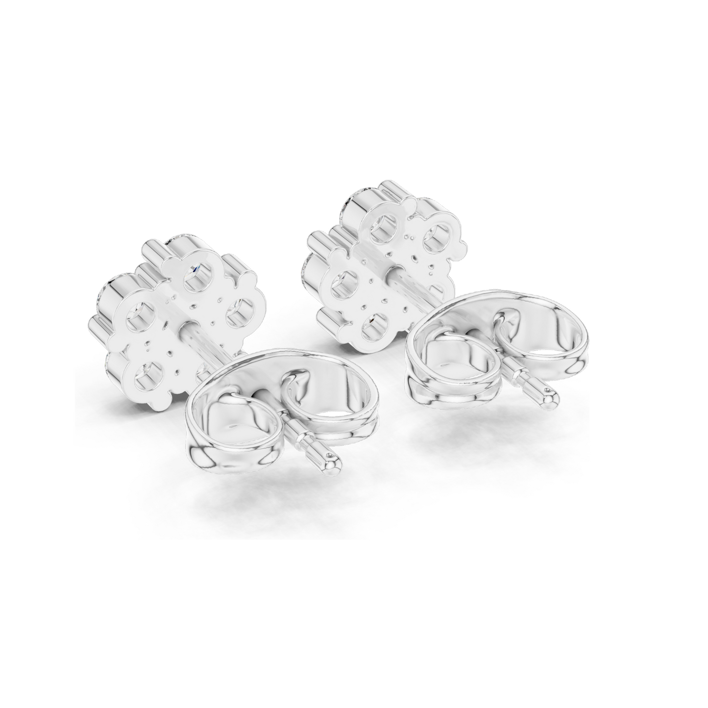 Lab Grown Diamond Flower Design Earrings | 0.35 CT VVS-VS EF Clarity | 18KT, 14KT, 10KT Gold & 925 Silver | Rose, Yellow, White Gold & Moissanite Options