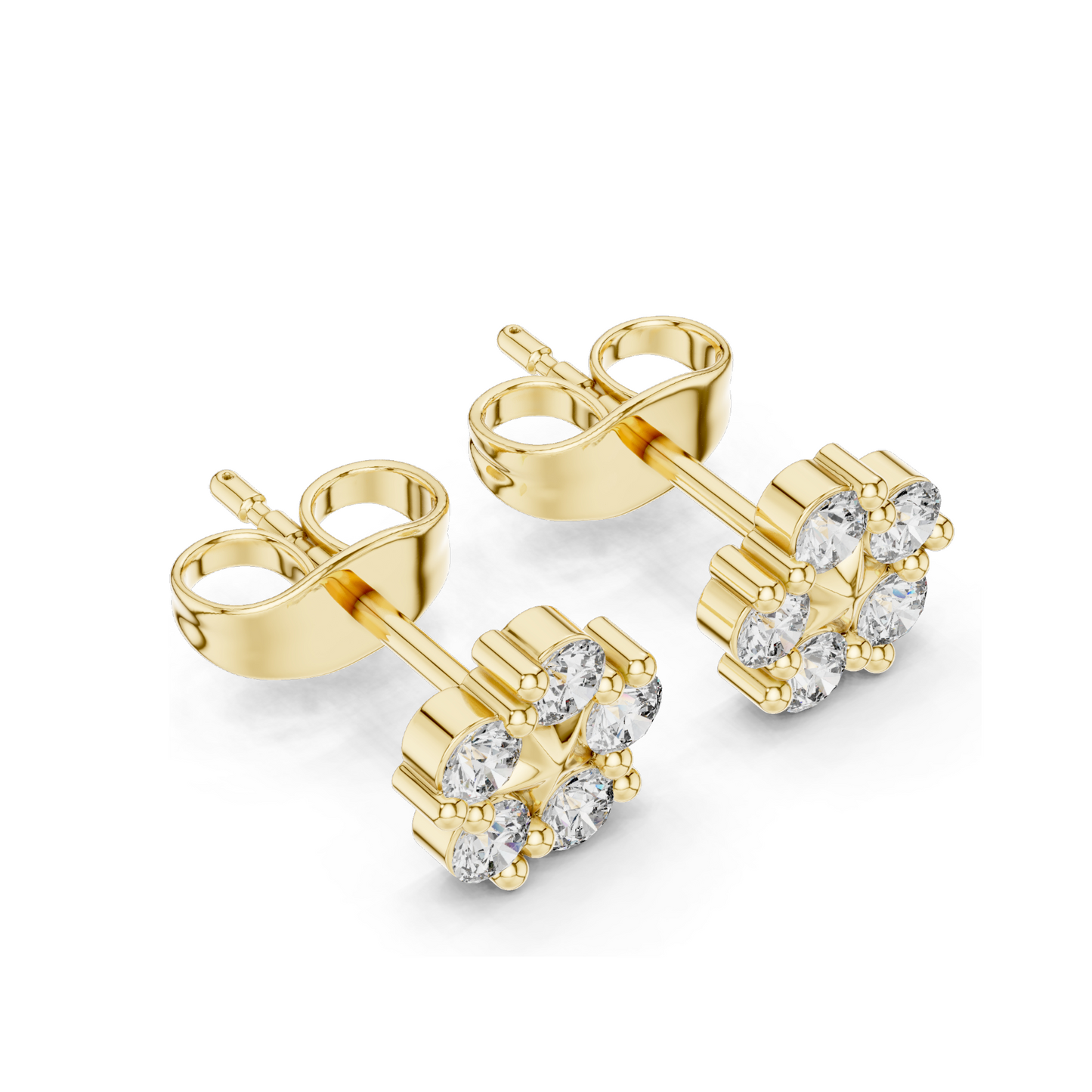 Lab Grown Diamond Flower Design Earrings | 0.35 CT VVS-VS EF Clarity | 18KT, 14KT, 10KT Gold & 925 Silver | Rose, Yellow, White Gold & Moissanite Options