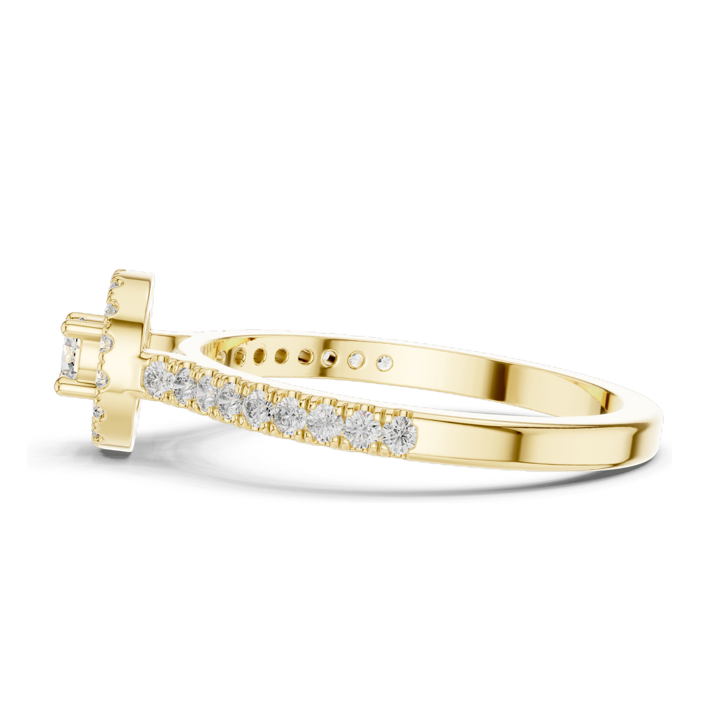 0.309 CT Lab Diamond Halo Ring for Women | VVS-VS EF Clarity | 18KT, 14KT, 10KT Gold & 925 Silver | Rose, Yellow, White Gold & Moissanite Options