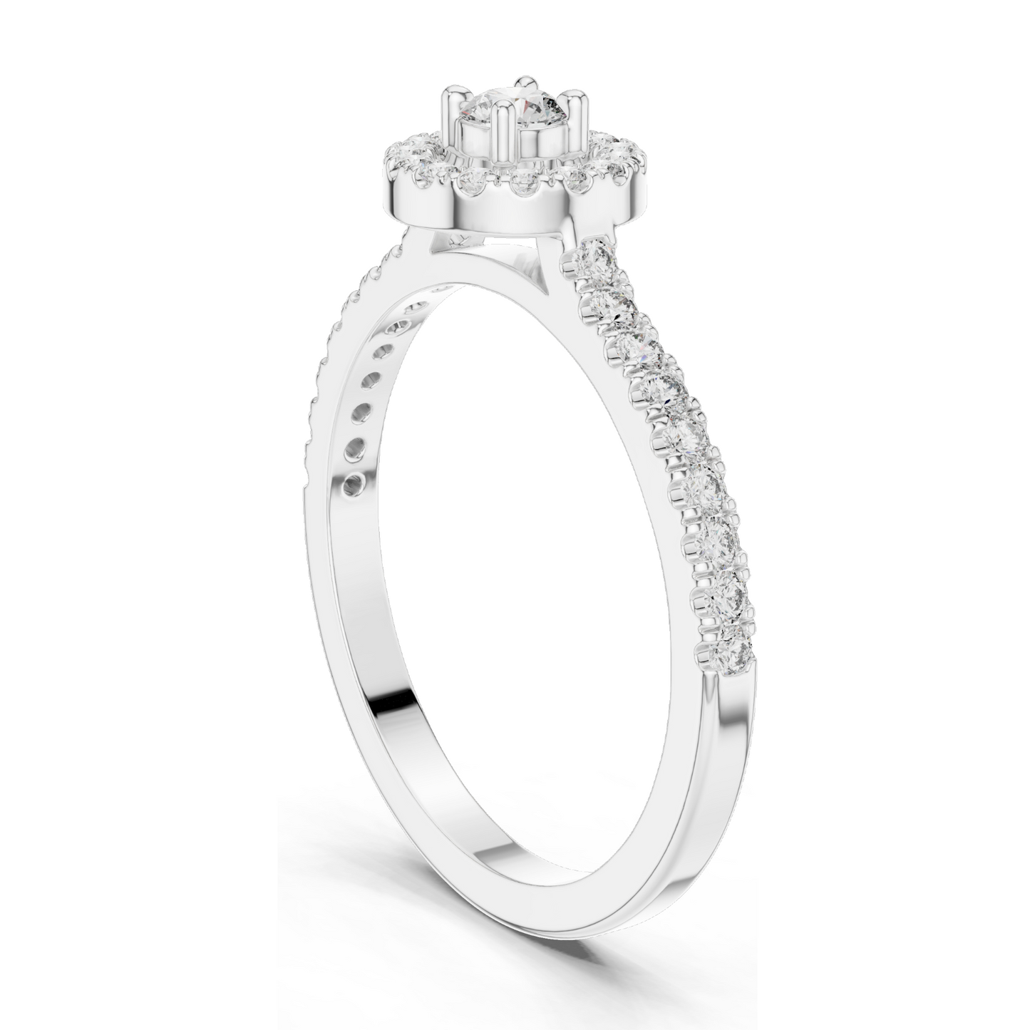 0.309 CT Lab Diamond Halo Ring for Women | VVS-VS EF Clarity | 18KT, 14KT, 10KT Gold & 925 Silver | Rose, Yellow, White Gold & Moissanite Options