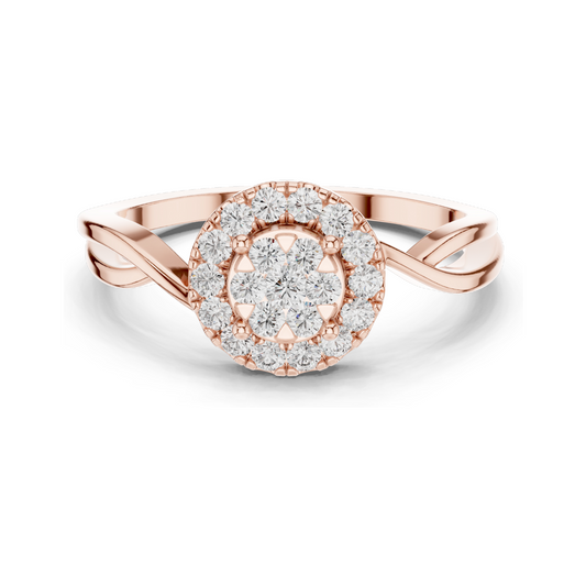 0.282 CT Lab Diamond Cluster Ring for Women | VVS-VS EF Clarity | 18KT, 14KT, 10KT Gold & 925 Silver | Rose, Yellow, White Gold & Moissanite Options