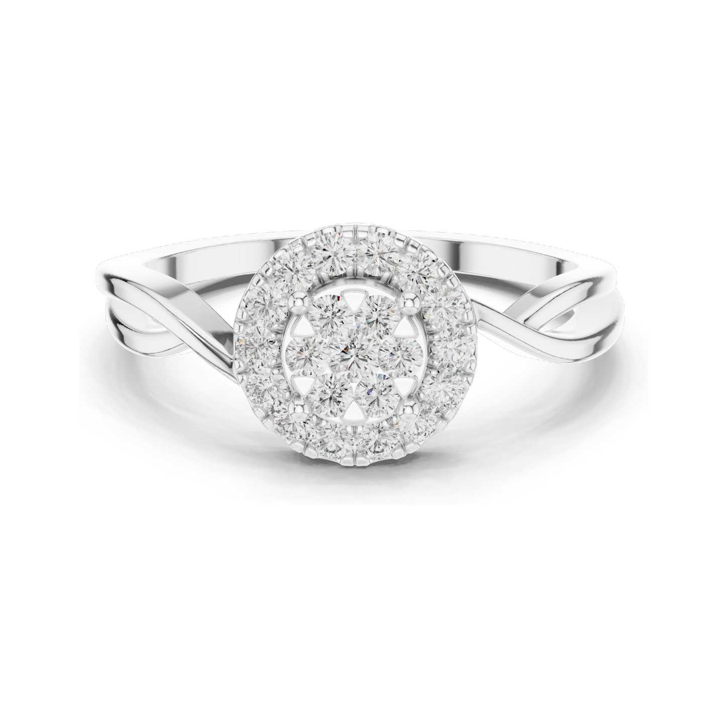 0.282 CT Lab Diamond Cluster Ring for Women | VVS-VS EF Clarity | 18KT, 14KT, 10KT Gold & 925 Silver | Rose, Yellow, White Gold & Moissanite Options