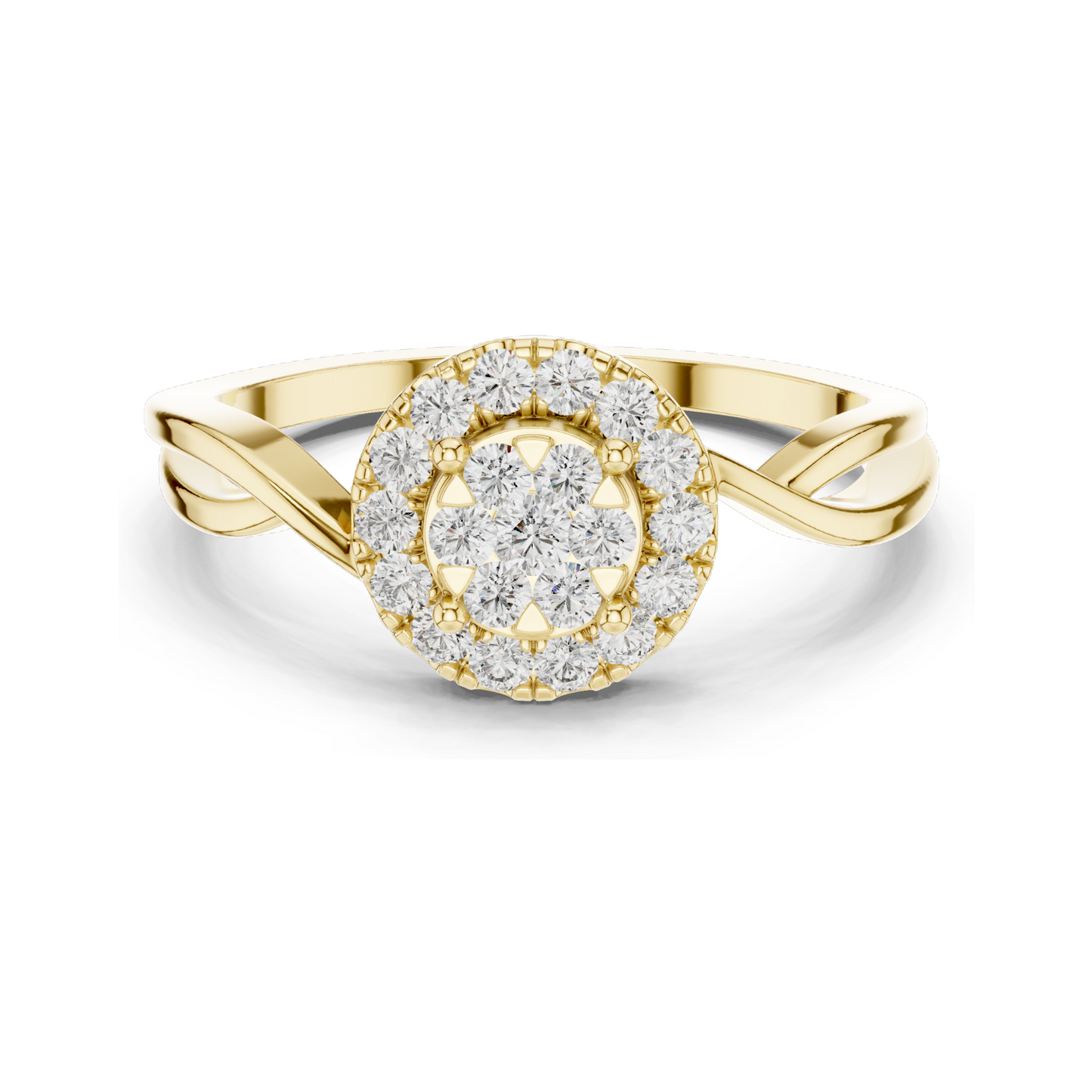 0.282 CT Lab Diamond Cluster Ring for Women | VVS-VS EF Clarity | 18KT, 14KT, 10KT Gold & 925 Silver | Rose, Yellow, White Gold & Moissanite Options
