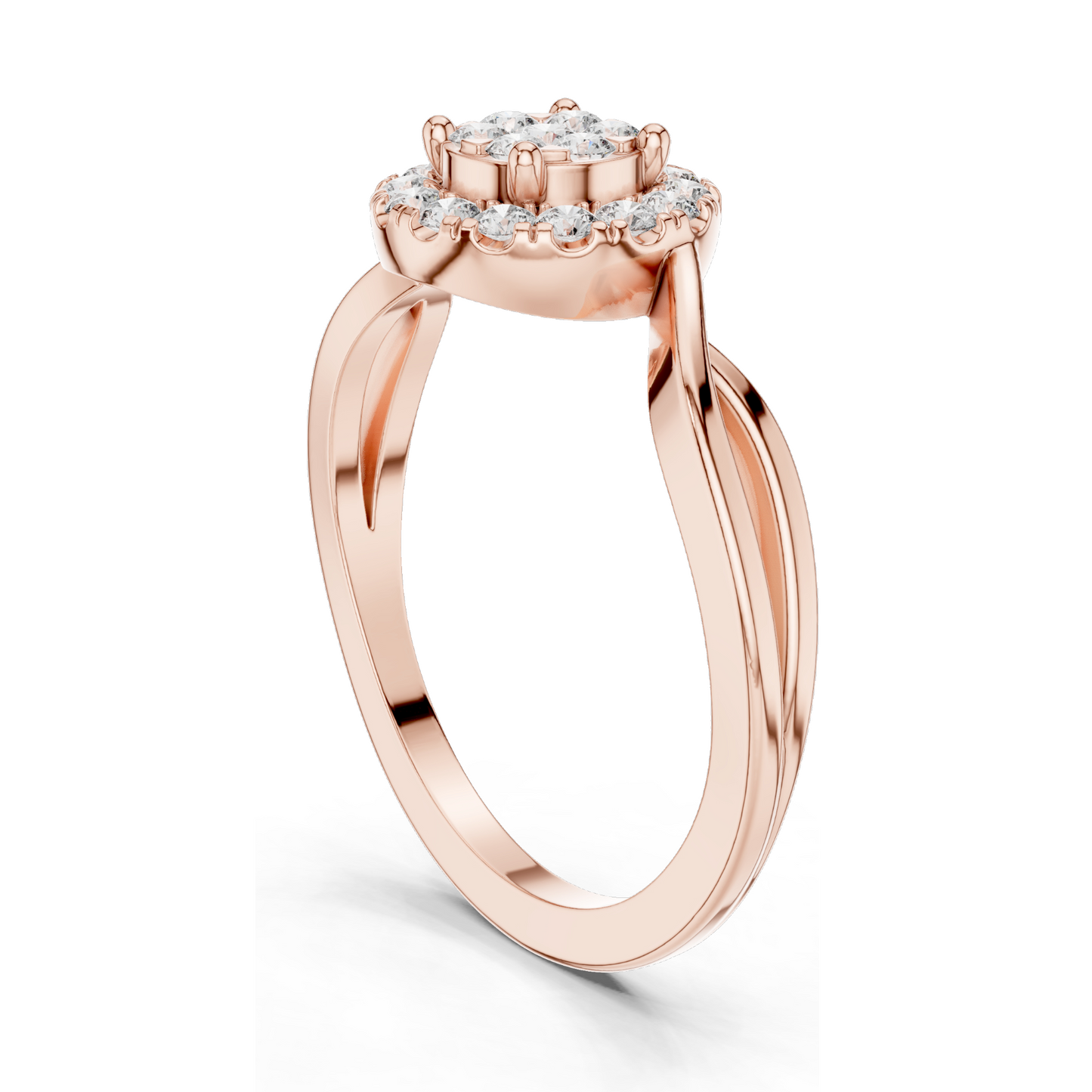 0.282 CT Lab Diamond Cluster Ring for Women | VVS-VS EF Clarity | 18KT, 14KT, 10KT Gold & 925 Silver | Rose, Yellow, White Gold & Moissanite Options