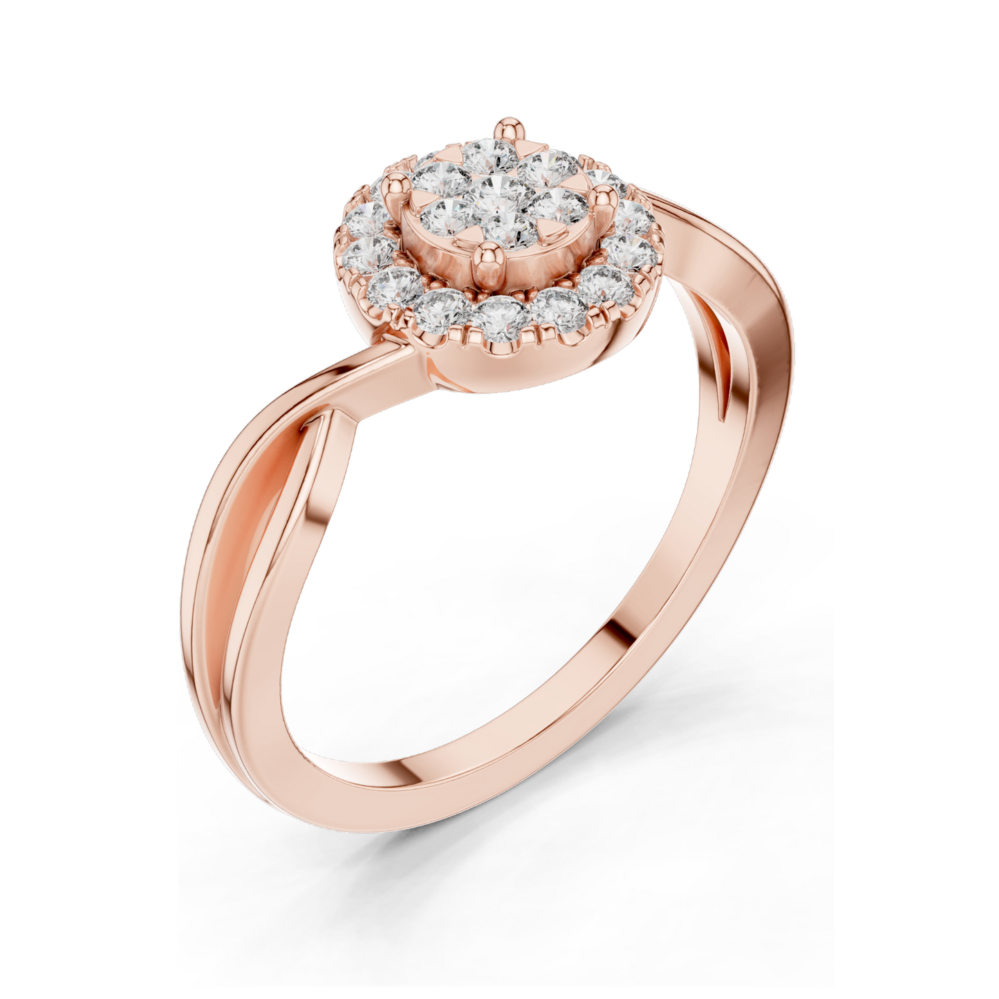 0.282 CT Lab Diamond Cluster Ring for Women | VVS-VS EF Clarity | 18KT, 14KT, 10KT Gold & 925 Silver | Rose, Yellow, White Gold & Moissanite Options
