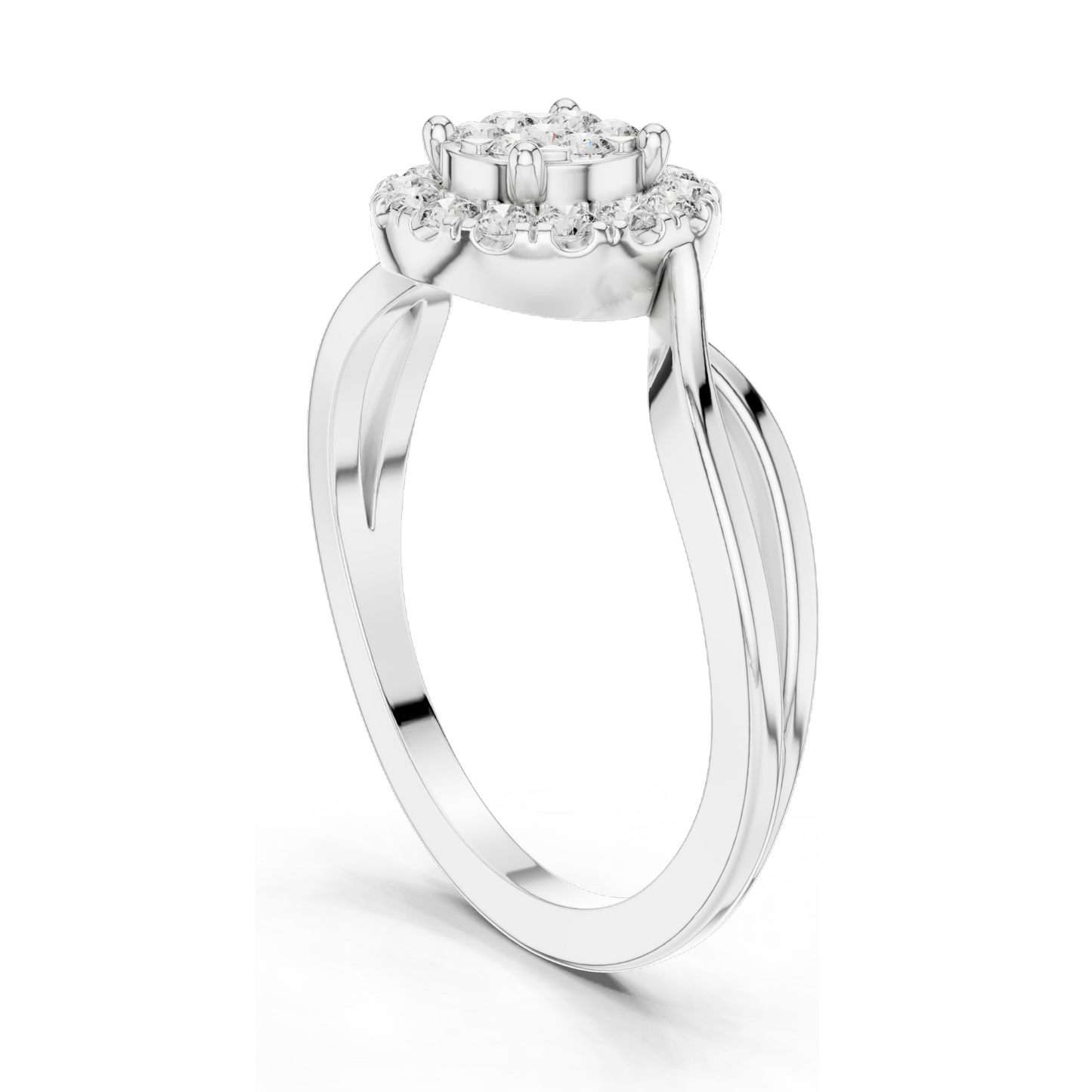 0.282 CT Lab Diamond Cluster Ring for Women | VVS-VS EF Clarity | 18KT, 14KT, 10KT Gold & 925 Silver | Rose, Yellow, White Gold & Moissanite Options