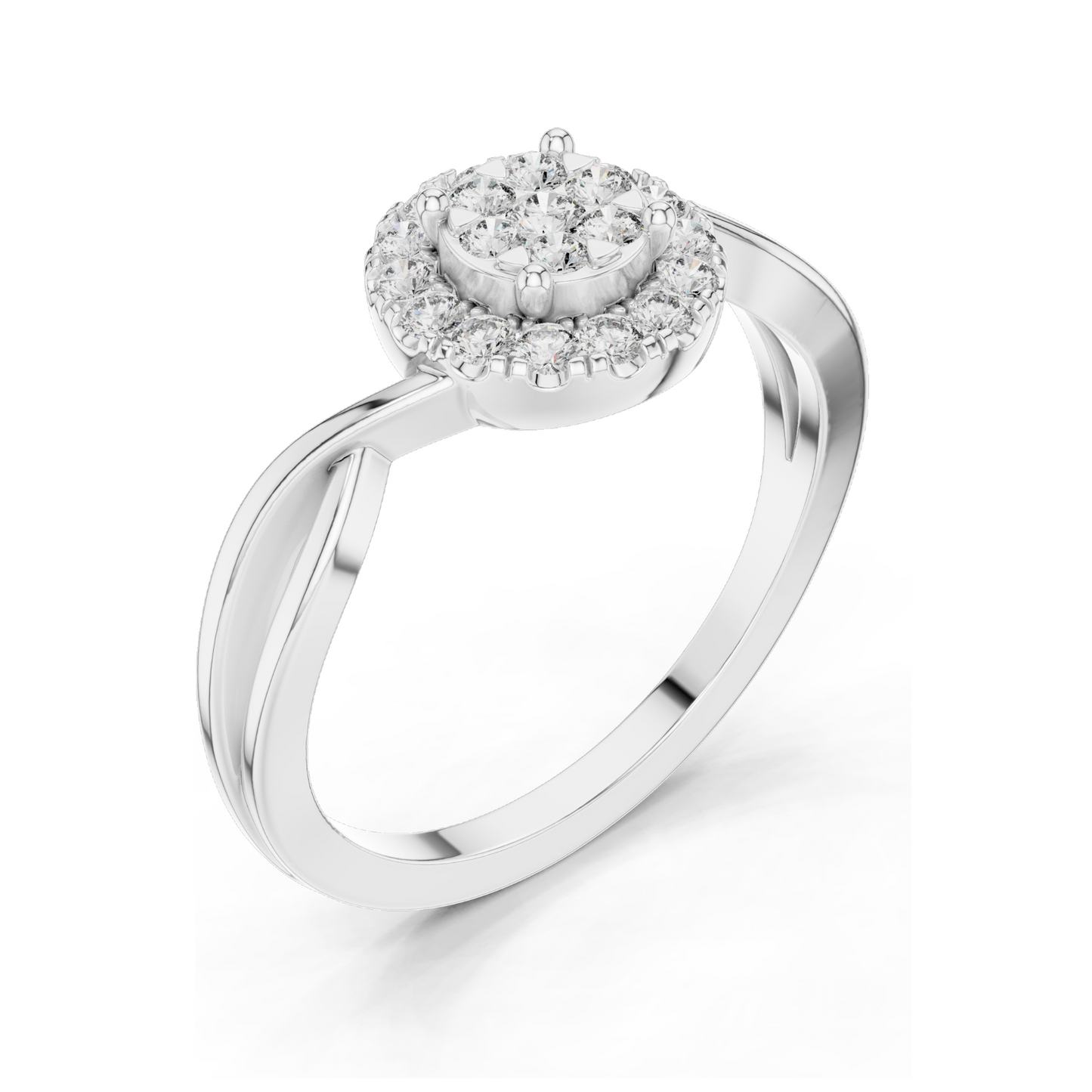 0.282 CT Lab Diamond Cluster Ring for Women | VVS-VS EF Clarity | 18KT, 14KT, 10KT Gold & 925 Silver | Rose, Yellow, White Gold & Moissanite Options