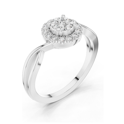 0.282 CT Lab Diamond Cluster Ring for Women | VVS-VS EF Clarity | 18KT, 14KT, 10KT Gold & 925 Silver | Rose, Yellow, White Gold & Moissanite Options