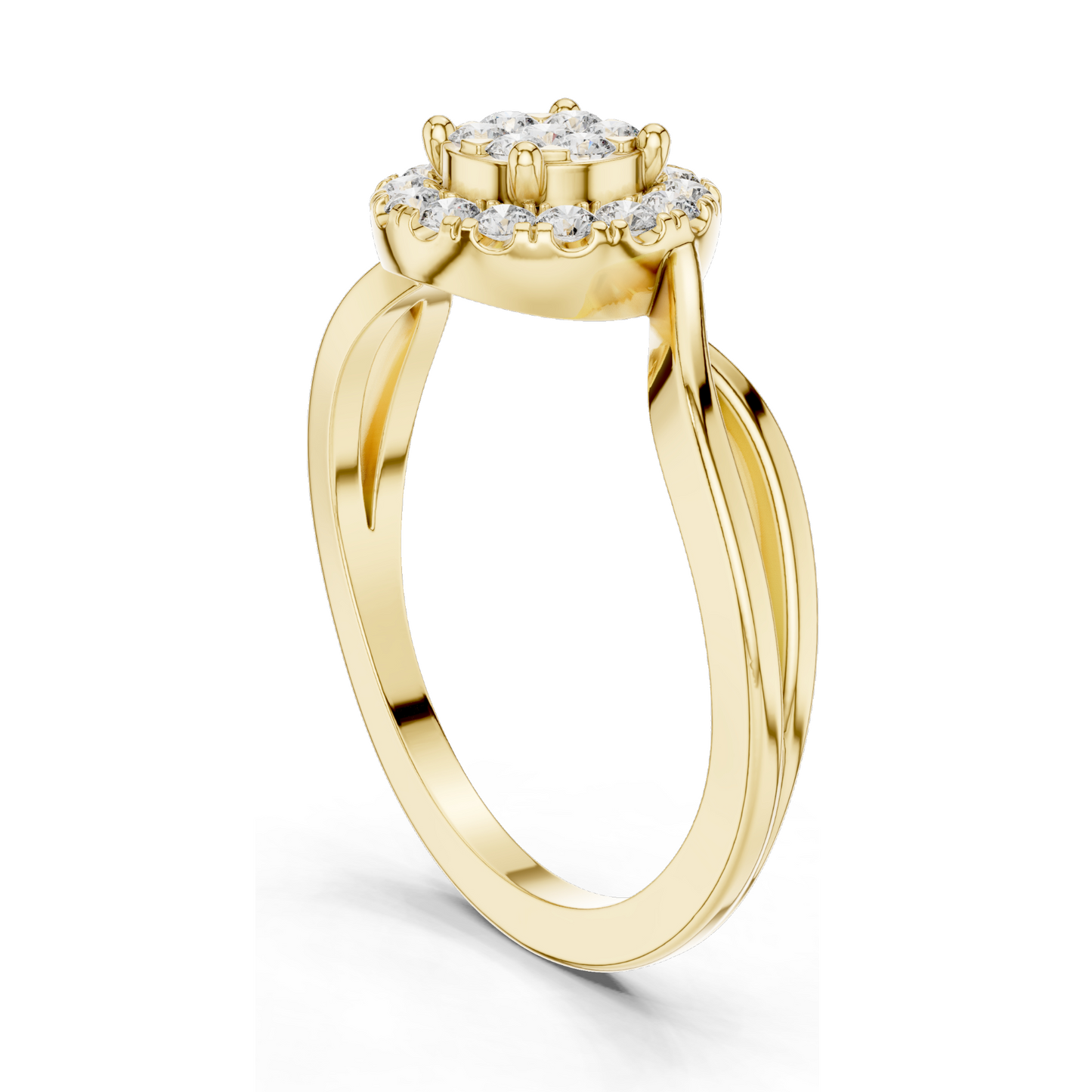 0.282 CT Lab Diamond Cluster Ring for Women | VVS-VS EF Clarity | 18KT, 14KT, 10KT Gold & 925 Silver | Rose, Yellow, White Gold & Moissanite Options