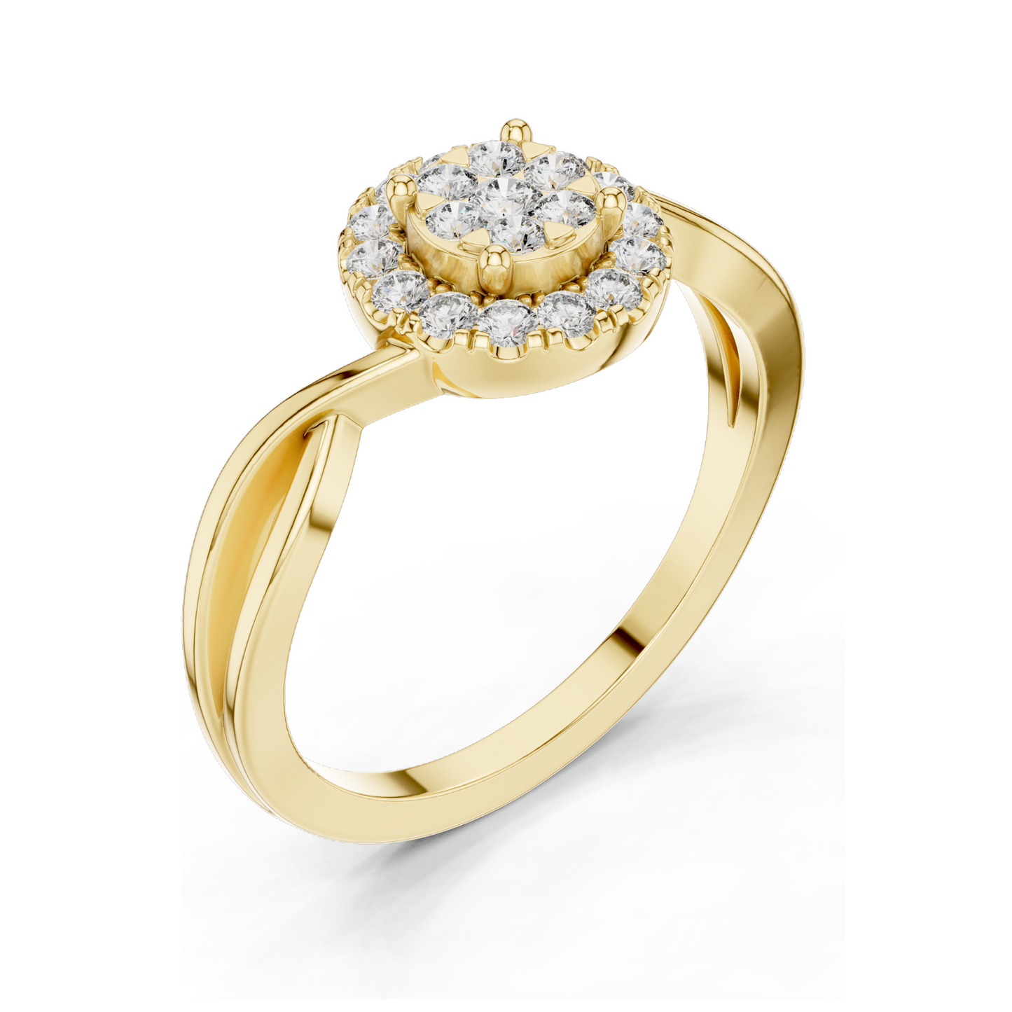 0.282 CT Lab Diamond Cluster Ring for Women | VVS-VS EF Clarity | 18KT, 14KT, 10KT Gold & 925 Silver | Rose, Yellow, White Gold & Moissanite Options