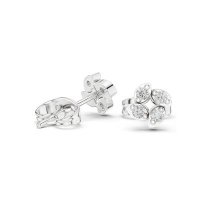 Lab-Grown Diamond Cluster Earrings – 0.144 CT | VVS-VS EF Clarity | Available in 18KT, 14KT, 10KT Gold & 925 Silver | Moissanite & Diamond Options | Rose, Yellow, White Gold