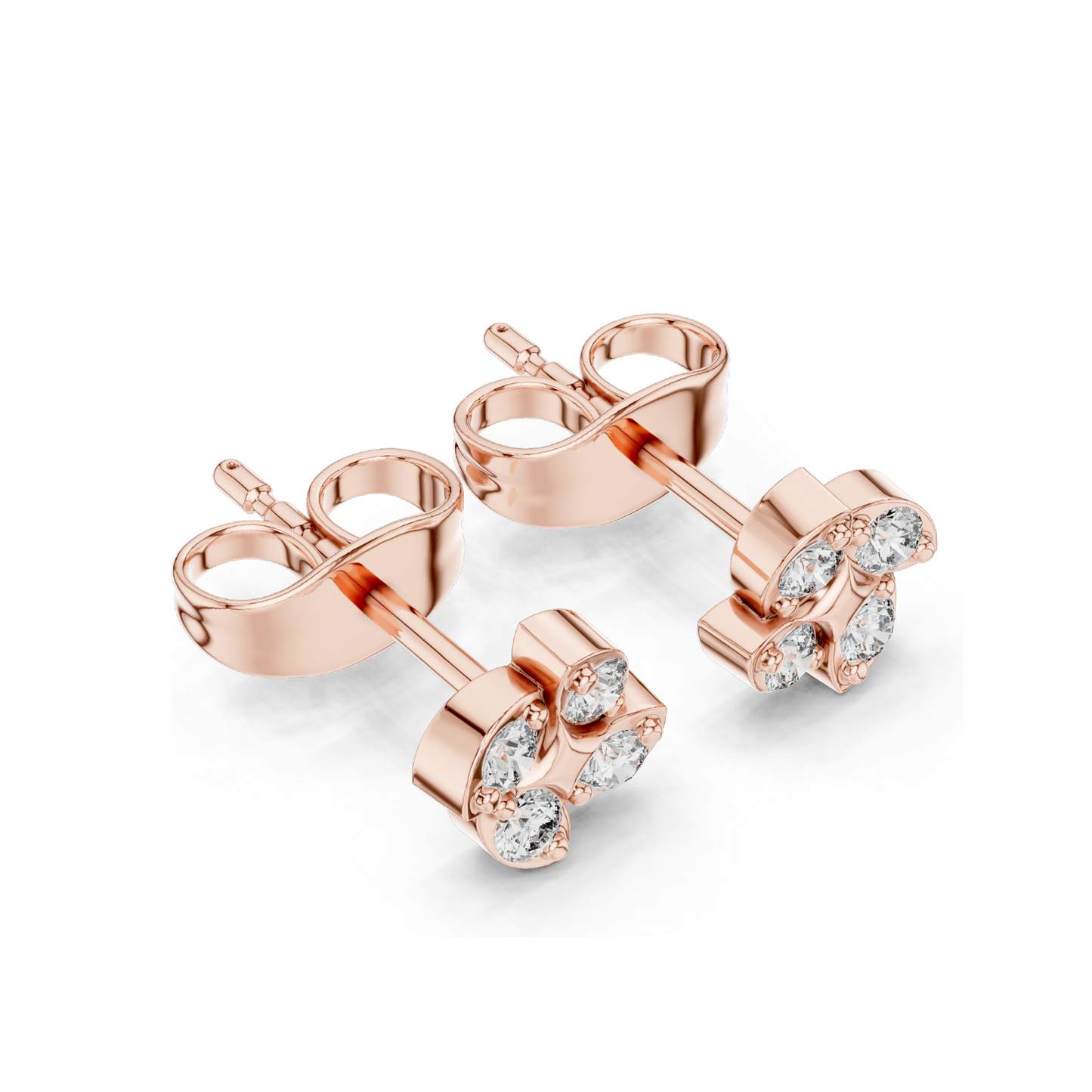 Lab-Grown Diamond Cluster Earrings – 0.144 CT | VVS-VS EF Clarity | Available in 18KT, 14KT, 10KT Gold & 925 Silver | Moissanite & Diamond Options | Rose, Yellow, White Gold