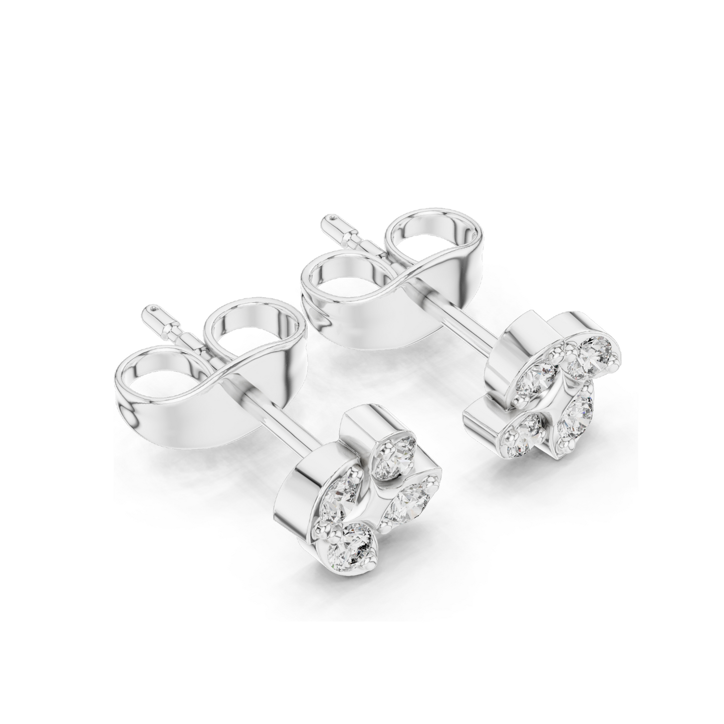 Lab-Grown Diamond Cluster Earrings – 0.144 CT | VVS-VS EF Clarity | Available in 18KT, 14KT, 10KT Gold & 925 Silver | Moissanite & Diamond Options | Rose, Yellow, White Gold