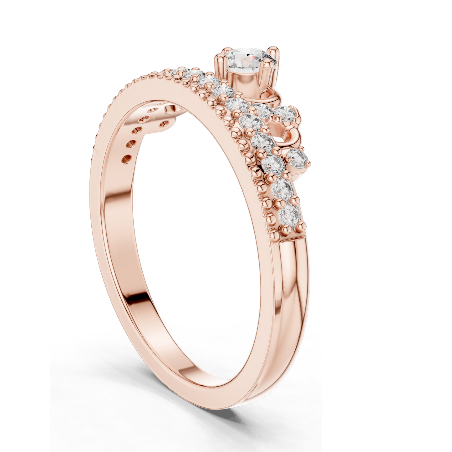 0.364 CT Lab Diamond Ladies Ring | VVS-VS EF Clarity | 18KT, 14KT, 10KT Gold & 925 Silver | Rose, Yellow, White Gold & Moissanite Options