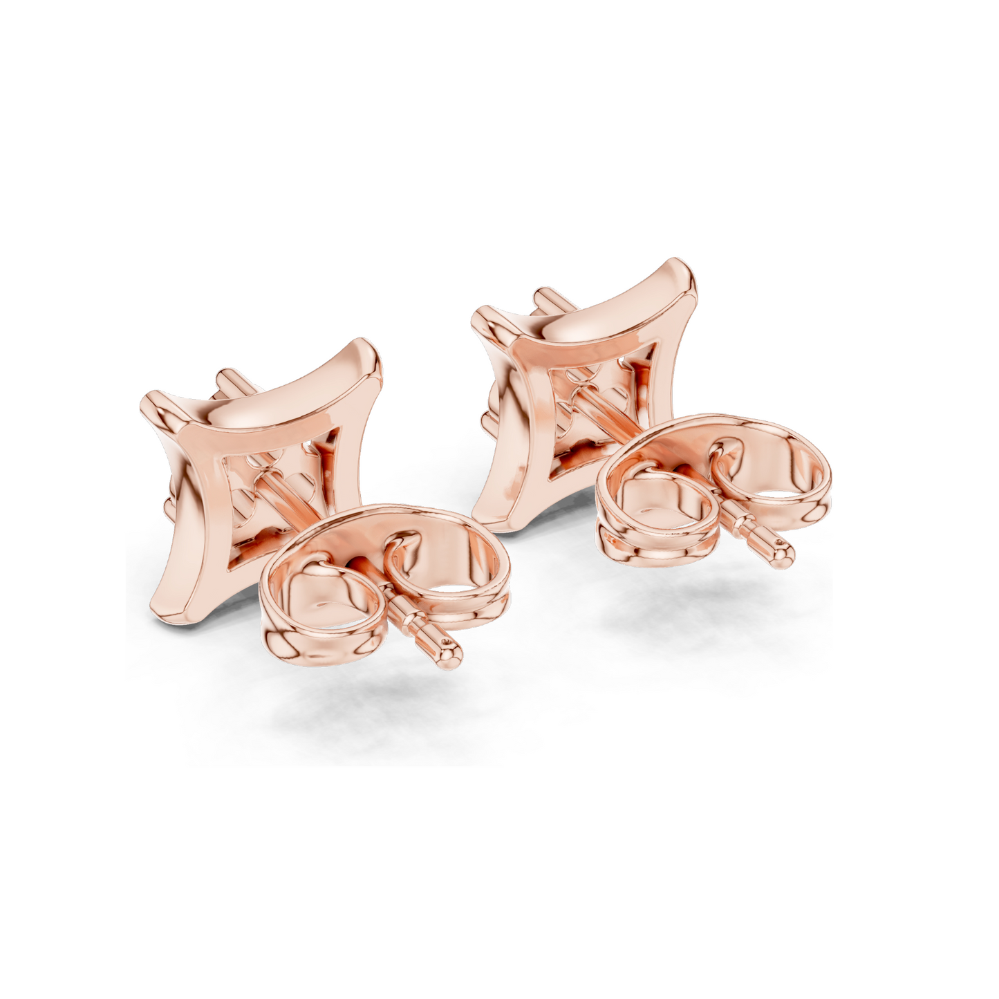 Diamond Cluster Earrings | VVS-VS EF Clarity | 0.12 CT Lab Diamonds | 18KT, 14KT, 10KT Gold & 925 Silver | Rose, Yellow, White Gold & Moissanite Options