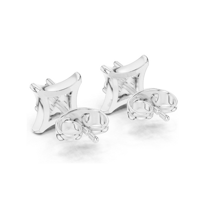 Diamond Cluster Earrings | VVS-VS EF Clarity | 0.12 CT Lab Diamonds | 18KT, 14KT, 10KT Gold & 925 Silver | Rose, Yellow, White Gold & Moissanite Options