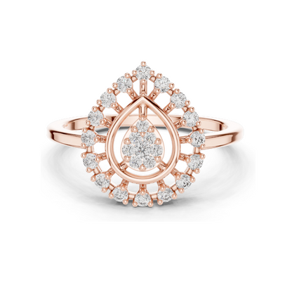 Lab Diamond Ladies Ring – 0.227 CT VVS-VS EF Clarity | 18KT, 14KT, 10KT Gold & 925 Silver Options | Rose, Yellow, White Gold & Moissanite