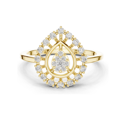 Lab Diamond Ladies Ring – 0.227 CT VVS-VS EF Clarity | 18KT, 14KT, 10KT Gold & 925 Silver Options | Rose, Yellow, White Gold & Moissanite
