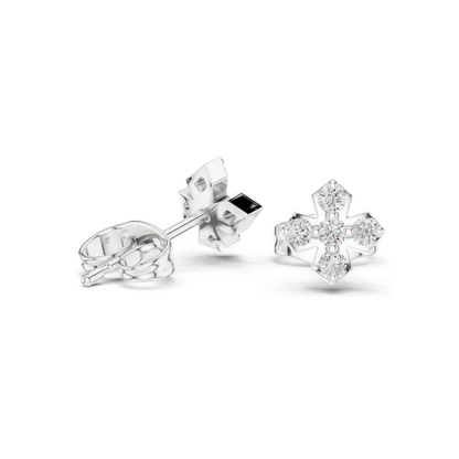 Lab Grown Diamond Cross Earrings | 0.184 CT VVS-VS Clarity | 18KT, 14KT, 10KT Gold & 925 Silver | Rose, Yellow, White Gold & Moissanite Options