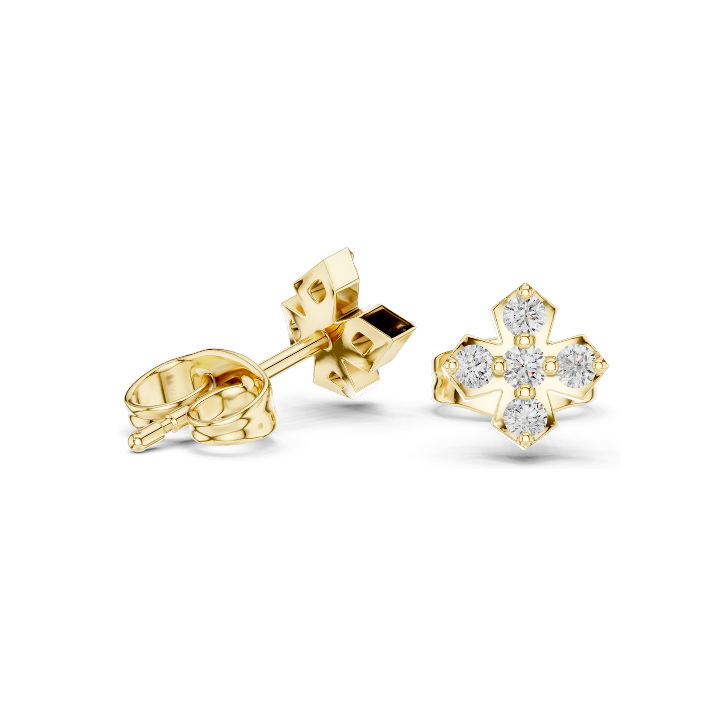 Lab Grown Diamond Cross Earrings | 0.184 CT VVS-VS Clarity | 18KT, 14KT, 10KT Gold & 925 Silver | Rose, Yellow, White Gold & Moissanite Options