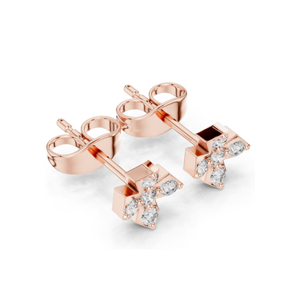 Lab Grown Diamond Cross Earrings | 0.184 CT VVS-VS Clarity | 18KT, 14KT, 10KT Gold & 925 Silver | Rose, Yellow, White Gold & Moissanite Options