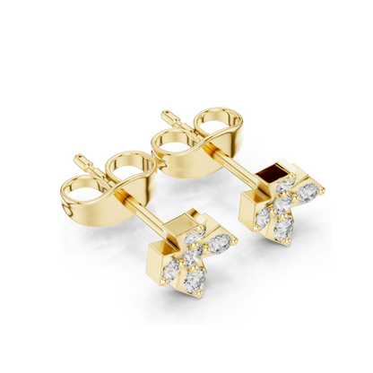 Lab Grown Diamond Cross Earrings | 0.184 CT VVS-VS Clarity | 18KT, 14KT, 10KT Gold & 925 Silver | Rose, Yellow, White Gold & Moissanite Options