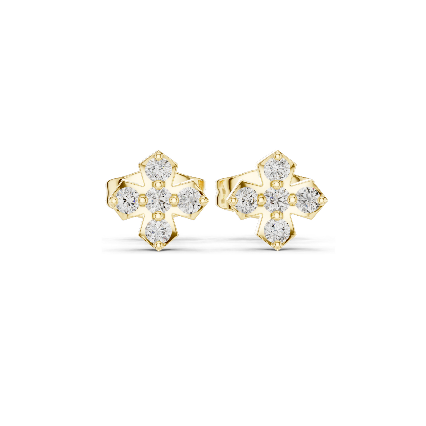 Lab Grown Diamond Cross Earrings | 0.184 CT VVS-VS Clarity | 18KT, 14KT, 10KT Gold & 925 Silver | Rose, Yellow, White Gold & Moissanite Options