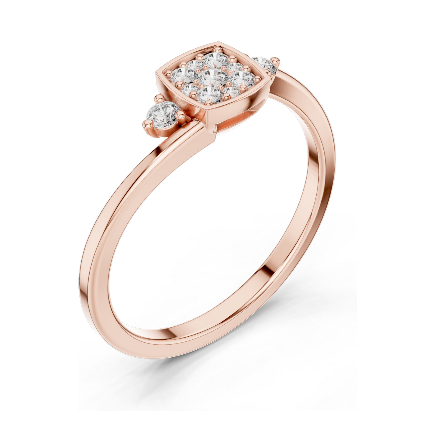 0.176 CT Lab Diamond Cluster Ring for Women | VVS-VS EF Clarity | 18KT, 14KT, 10KT Gold & 925 Silver | Rose, Yellow, White Gold & Moissanite Options