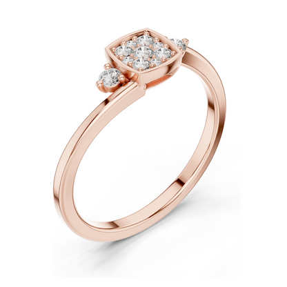 0.176 CT Lab Diamond Cluster Ring for Women | VVS-VS EF Clarity | 18KT, 14KT, 10KT Gold & 925 Silver | Rose, Yellow, White Gold & Moissanite Options