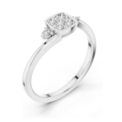 0.176 CT Lab Diamond Cluster Ring for Women | VVS-VS EF Clarity | 18KT, 14KT, 10KT Gold & 925 Silver | Rose, Yellow, White Gold & Moissanite Options