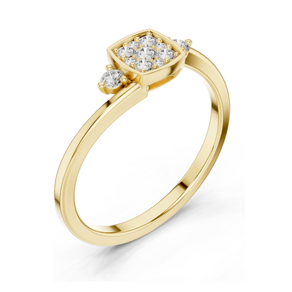 0.176 CT Lab Diamond Cluster Ring for Women | VVS-VS EF Clarity | 18KT, 14KT, 10KT Gold & 925 Silver | Rose, Yellow, White Gold & Moissanite Options