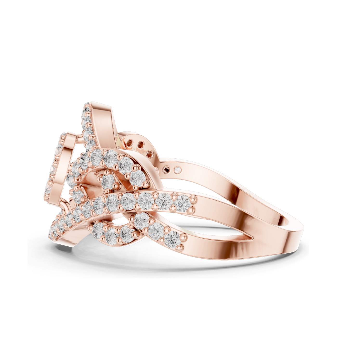 0.612 CT Lab Diamond Ring for Women | VVS-VS EF Clarity | 18KT, 14KT, 10KT Gold & 925 Silver | Rose, Yellow, White Gold & Moissanite Options