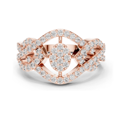 0.612 CT Lab Diamond Ring for Women | VVS-VS EF Clarity | 18KT, 14KT, 10KT Gold & 925 Silver | Rose, Yellow, White Gold & Moissanite Options