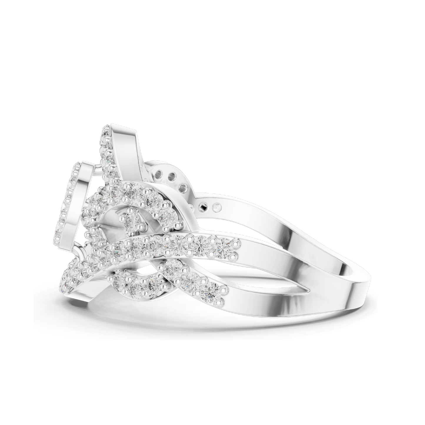 0.612 CT Lab Diamond Ring for Women | VVS-VS EF Clarity | 18KT, 14KT, 10KT Gold & 925 Silver | Rose, Yellow, White Gold & Moissanite Options