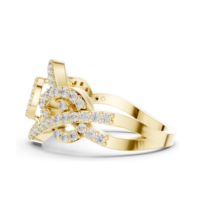 0.612 CT Lab Diamond Ring for Women | VVS-VS EF Clarity | 18KT, 14KT, 10KT Gold & 925 Silver | Rose, Yellow, White Gold & Moissanite Options